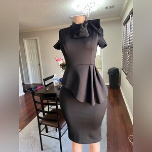 Elegant Black Peplum Dress